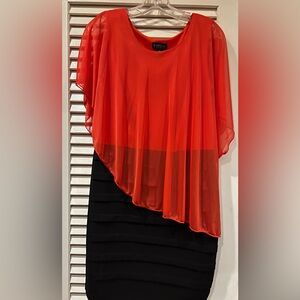 Enfocus Studio Asymmetrical Red and Black Dress